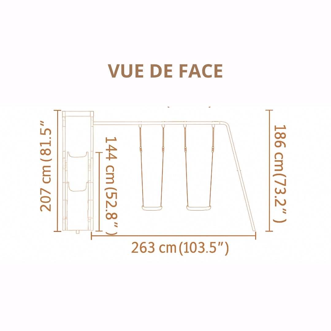 Balançoire double avec Toboggan et Echelle d’escalade – Enfant 3-8 ans - Aire de jeux Montessori sécurité & joie au jardin - Livraison Octobre 2025 - JouetApprends