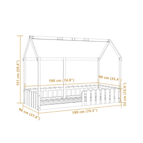 Lit Cabane Montessori 90x190 en Bois Massif pour enfant 2 ans et plus - JouetApprends