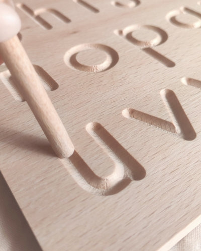 Tablette d'écriture pour enfant | Jeu Montessori en bois | Apprendre à Ecrire en script