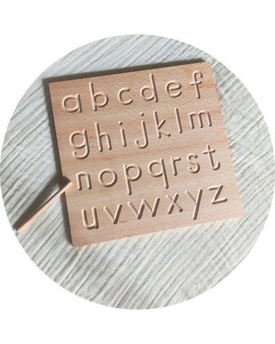 Tablette d'écriture pour enfant | Jeu Montessori en bois | Apprendre à Ecrire en script