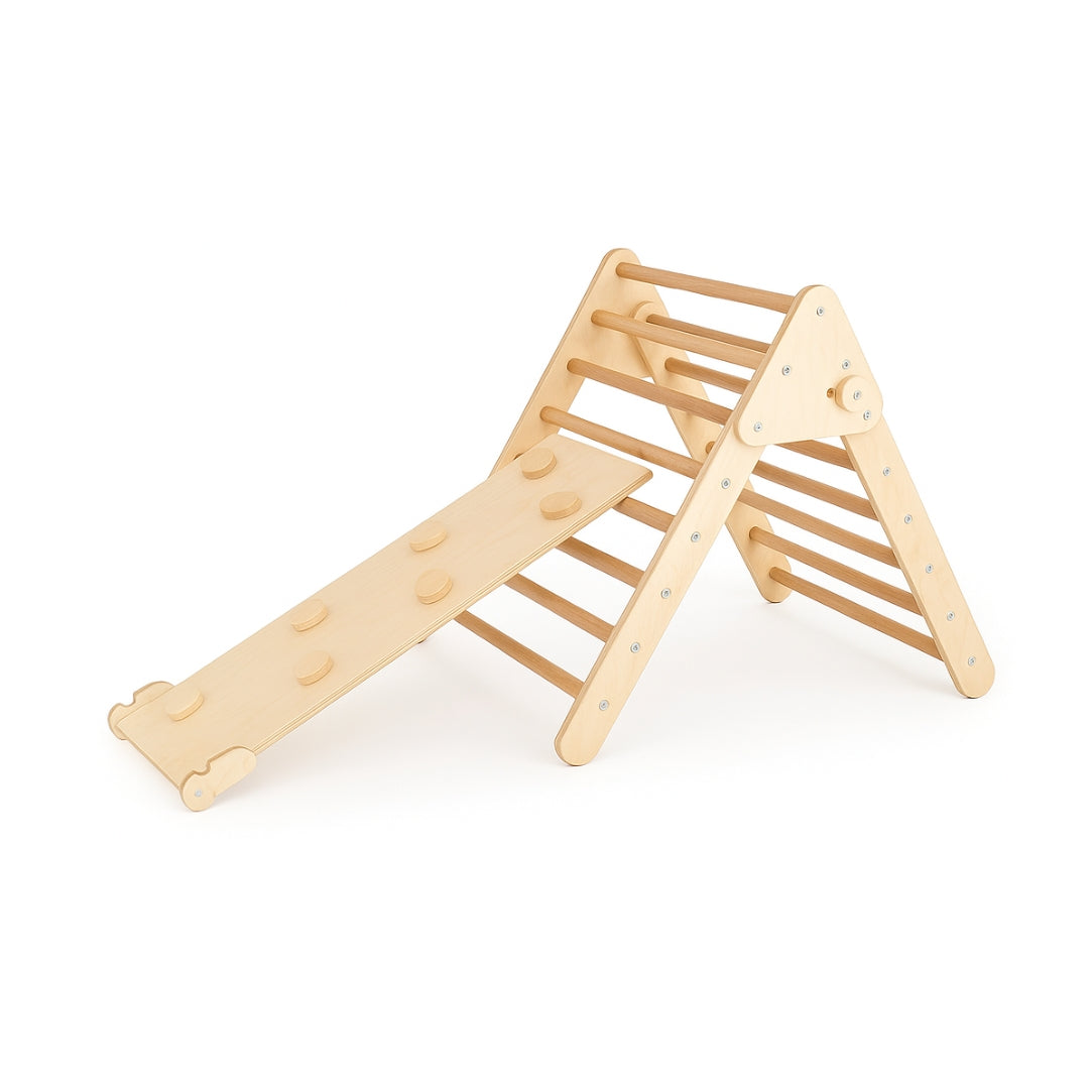 7-en-1 Triangle Pikler, Arche Montessori & Rampe d'escalade (Grand) - Aire de Jeux Intérieur - Motricité & Eveil 8 mois - 5 ans - JouetApprends