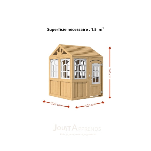 Aire de jeux enfant Montessori - 3 en 1 Balançoire, Toboggan, Cabane en bois modulable - JouetApprends