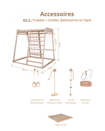 Aire de jeux Intérieur enfant | Jeu Montessori en bois pour Enfants | Escalade 1 an à 5 ans - JouetApprends