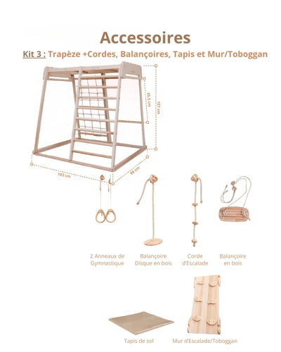 Aire de jeux Intérieur enfant | Jeu Montessori en bois pour Enfants | Escalade 1 an à 5 ans - JouetApprends