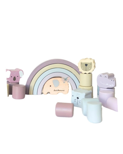 Mon Arc-en-ciel en bois Montessori - Jeux à empiler bébé et enfant - JouetApprends