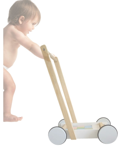 Chariot de marche et blocs de construction | Motricité pour les 1-3 ans - JouetApprends