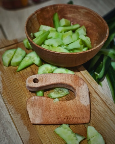 Couteau en bois pour cuisiner avec bébés et enfants - Ustensile cuisine Montessori