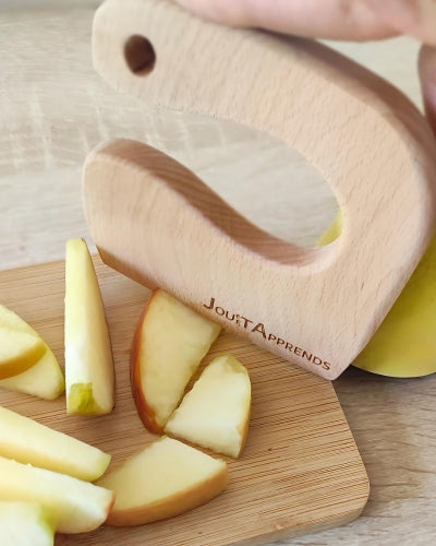 Couteau en bois pour cuisiner avec bébés et enfants - Ustensile cuisine Montessori