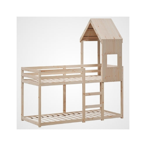 Lit cabane superposé enfant 90 x 190 cm | 80 x 200 cm | 75 x 190 cm en bois massif - JouetApprends