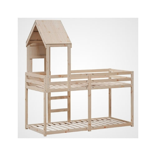 Lit cabane superposé enfant 90 x 190 cm | 80 x 200 cm | 75 x 190 cm en bois massif - JouetApprends