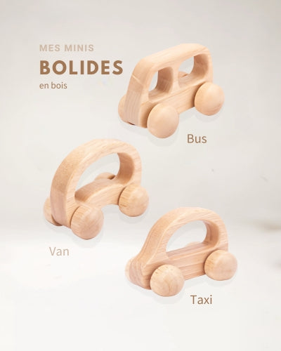 Mini Bolides en bois massif pour Bébé | Petite voiture | Jouet Montessori
