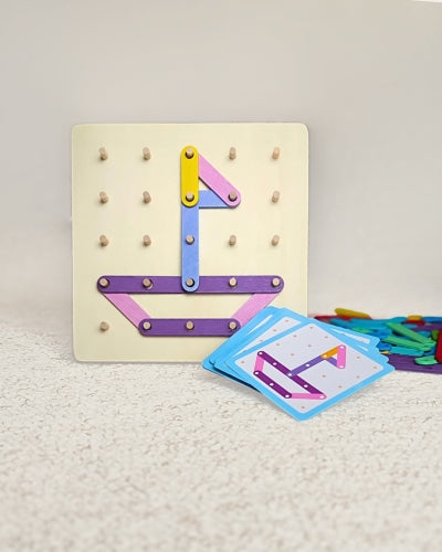 Jeu Montessori 3 ans et plus - Puzzle casse tête - Planche à chevilles pour les tout-petits