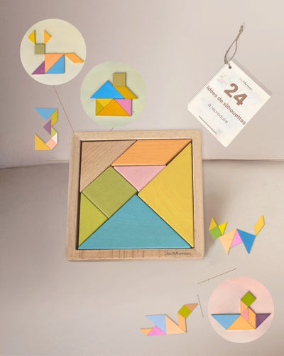 Jeux Puzzle Tangram en bois - Jeux Montessori 4 ans et jusqu'à 8 ans pour enfant