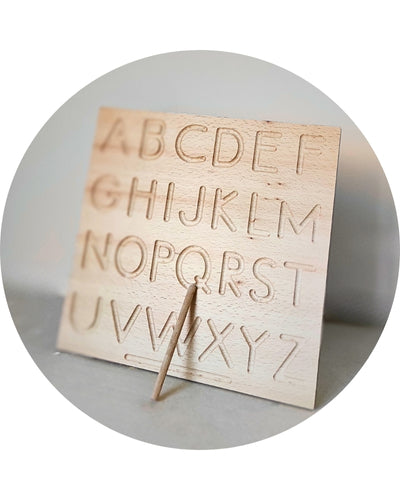 Tablette d'écriture pour enfant | Jeu Montessori en bois | Apprendre à Ecrire en script