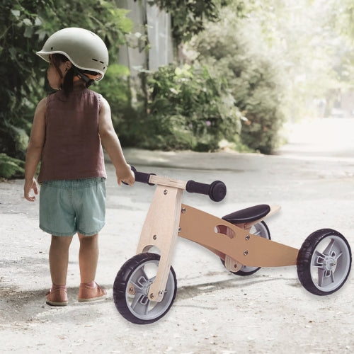 Tricycle évolutif 2-en-1 se Transforme en Draisienne en Bois - Enfant 1-3 ans - modèle BAB - JouetApprends