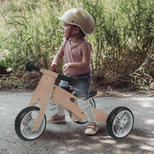 Tricycle évolutif 2-en-1 se Transforme en Draisienne en Bois - Enfant 1-3 ans - modèle BAB - JouetApprends