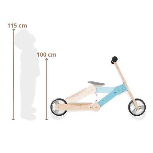 Draisienne évolutive en Trottinette en bois - Enfant 3 à 6 ans - modèle TEM