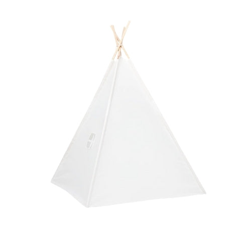 Tipi enfant Montessori en bois blanc avec fenêtre et sac - Tente chambre 3-7 ans