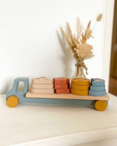 Jeux Montessori 12 18 mois - Jouet à tirer en bois - Camion et Formes à Trier - JouetApprends