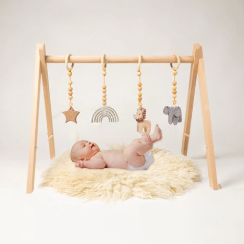 Arche d'Éveil Bébé 0-8 mois en Bois Pliable | Pratique et Facile à installer - JouetApprends
