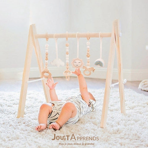 Arche d'Éveil Bébé 0-8 mois en Bois Pliable | Pratique et Facile à installer - JouetApprends