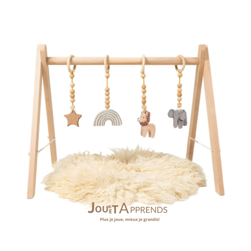 Arche d'Éveil Bébé 0-8 mois en Bois Pliable | Pratique et Facile à installer - JouetApprends