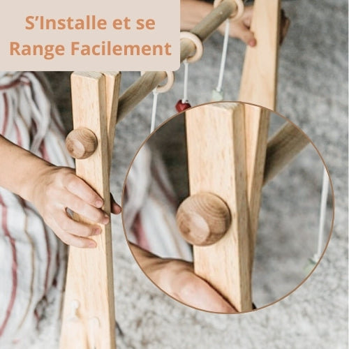 Arche d'Éveil Bébé 0-8 mois en Bois Pliable | Pratique et Facile à installer - JouetApprends