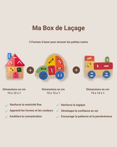 Jeux de Laçage et enfilage - Jouet Motricité Fine