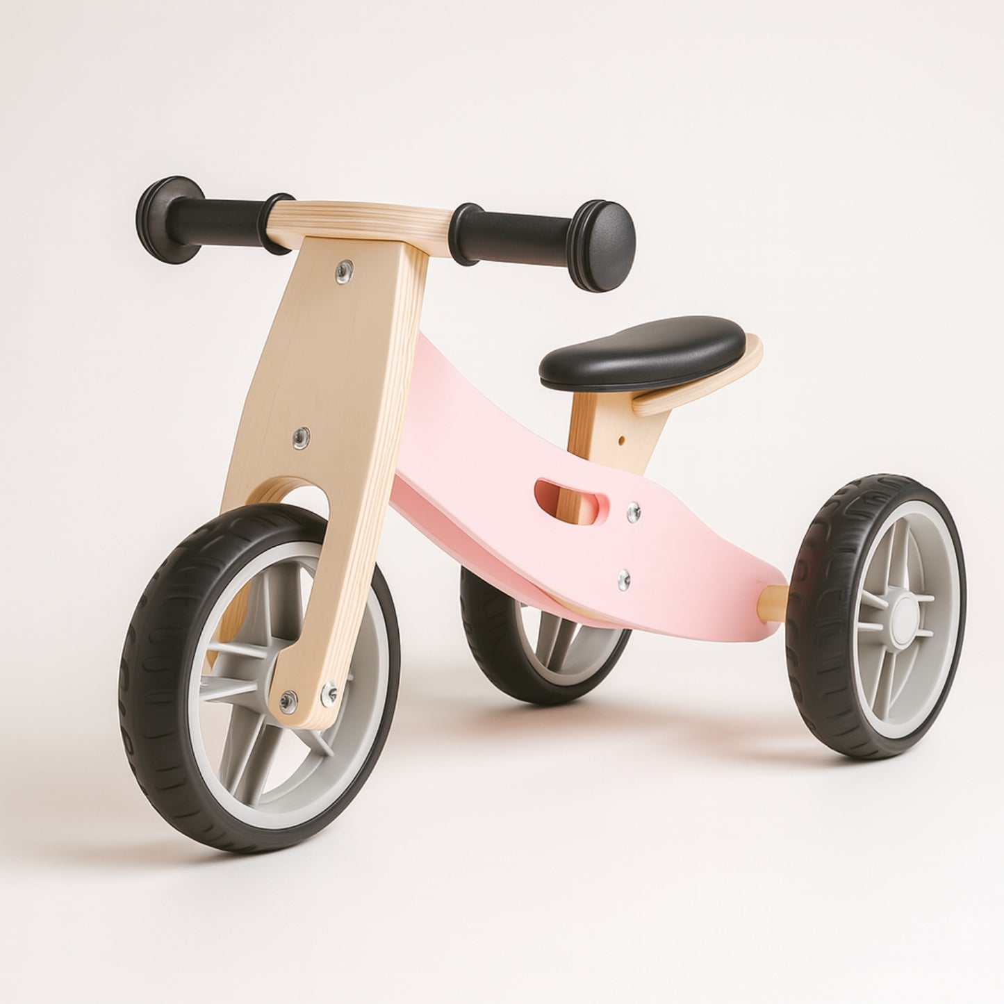 Tricycle évolutif 2-en-1 se Transforme en Draisienne en Bois - Enfant 1-3 ans - modèle BAB - JouetApprends