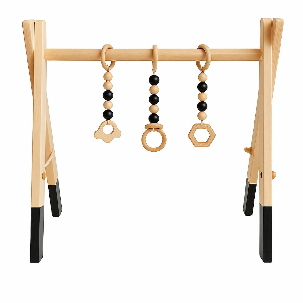 Arche d'Éveil Nordique Bébé 0-12 mois en Bois Pliable | Pratique et Facile - JouetApprends