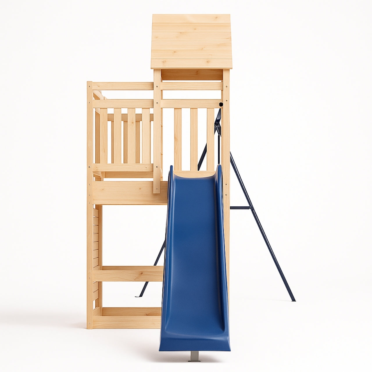 Balançoire double avec Toboggan Tour Maison/Cabane et Mur d’escalade – Enfant 3-8 ans - Aire de jeux Montessori en bois - Joie au jardin - Livraison Rapide - JouetApprends
