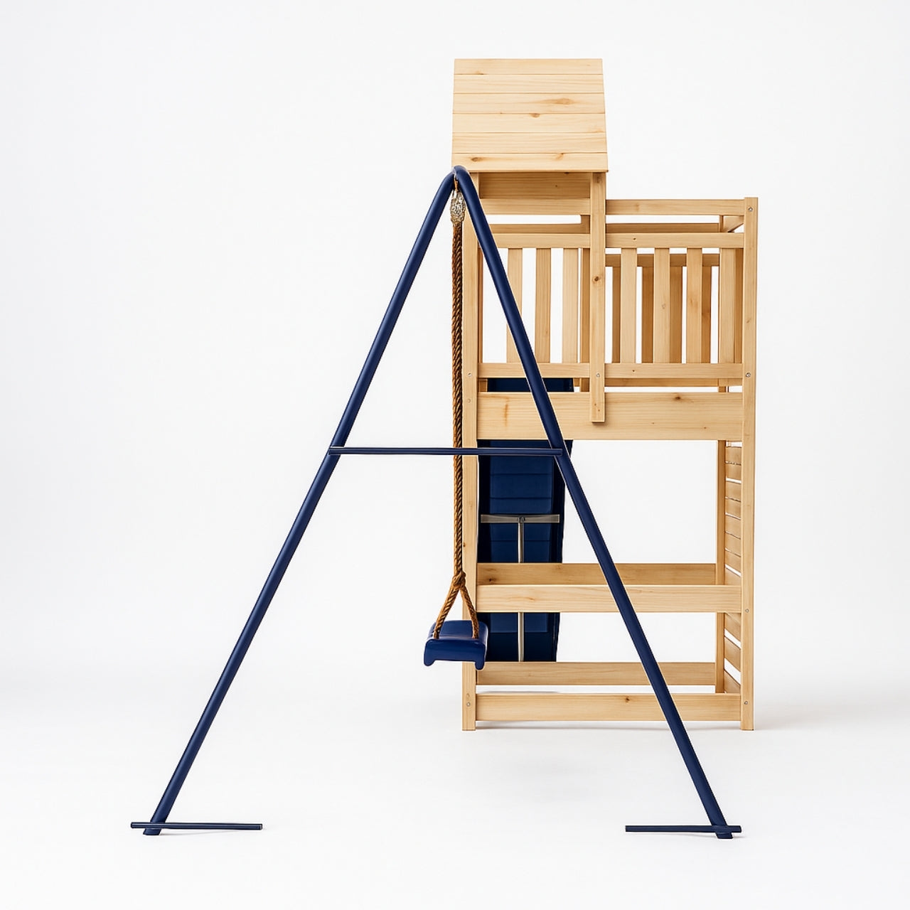 Balançoire double avec Toboggan Tour Maison/Cabane et Mur d’escalade – Enfant 3-8 ans - Aire de jeux Montessori en bois - Joie au jardin - Livraison Rapide - JouetApprends