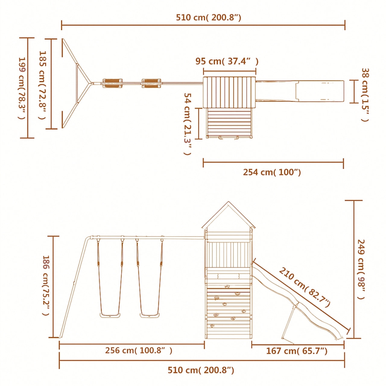 Balançoire double avec Toboggan Tour Maison/Cabane et Mur d’escalade – Enfant 3-8 ans - Aire de jeux Montessori en bois - Joie au jardin - Livraison Rapide - JouetApprends