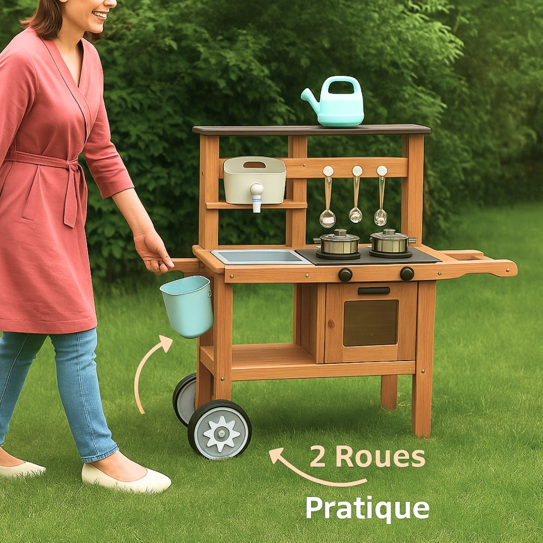 cuisine-exterieur-bois-avec-roues-accessoires-jardinnage-rempotage-four-mud-kitchen-enfant-2-5-6-ans-cadeau-anniversaire-jeux-autonome-montessori-printemps-ete-2-roues-portable