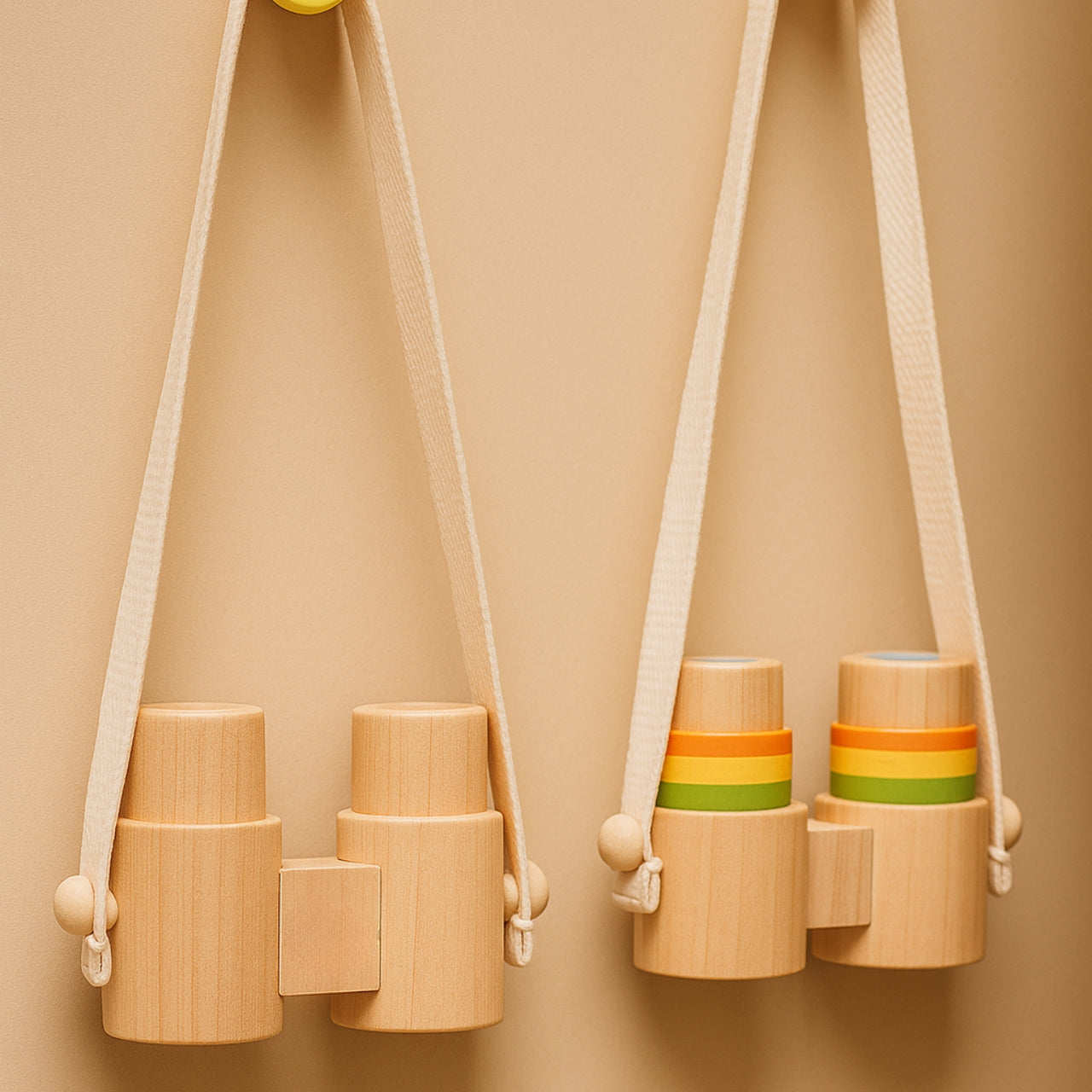 Jumelles Enfant en Bois naturel - Jeux Montessori pour Balades en Nature - 18 mois - 6 ans