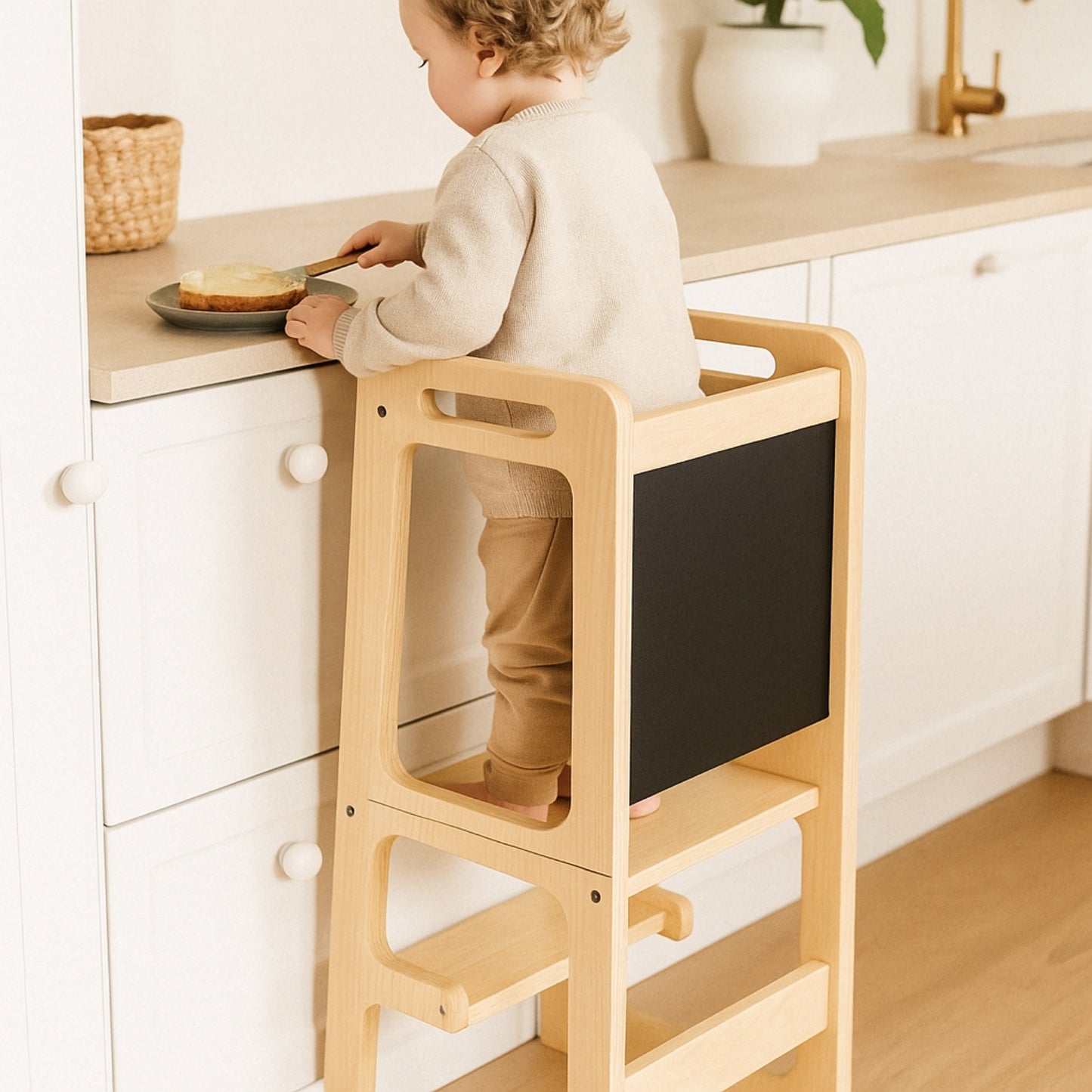 Tour d'observation Enfant Montessori - 3 en 1 - Pliable en Table d'activités - bureau - Tableau dessin - Autonomie enfant 12-18 mois à 6 ans - cuisine - JouetApprends
