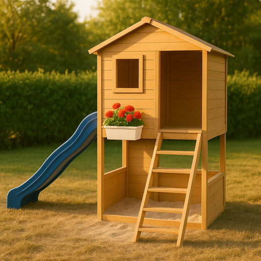 maisonnette-enfant-cabane-bois-avec-toboggan-bac-sable-integre-jeux-exterieur-echelle-integree-jardin-montessori
