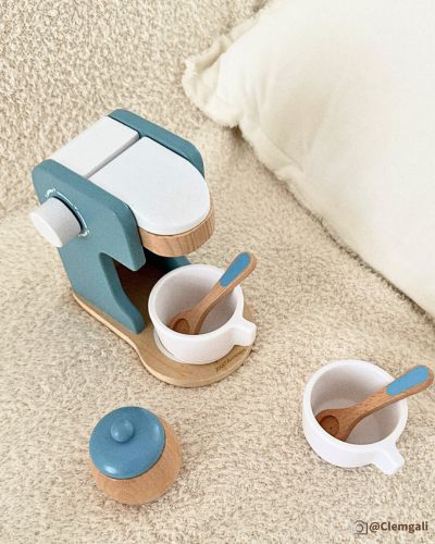 Machine à café enfant - Accessoires dinette en bois - Jouets Montessori 3 ans et plus