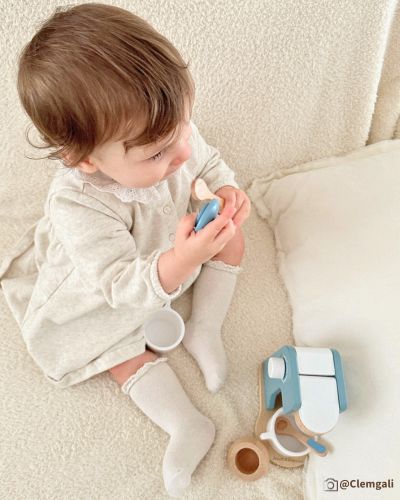 Machine à café enfant - Accessoires dinette en bois - Jouets Montessori 3 ans et plus