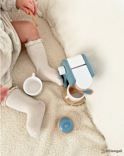 Machine à café enfant - Accessoires dinette en bois - Jouets Montessori 3 ans et plus