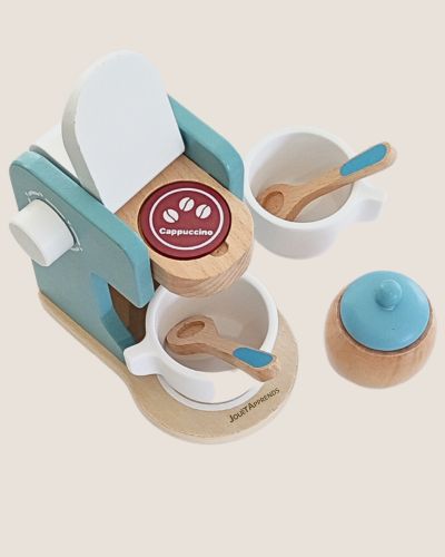 Machine à café enfant - Accessoires dinette en bois - Jouets Montessori 3 ans et plus
