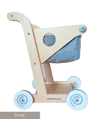 Chariot de course jouet pour développer la marche par le jeu d'imitation en tissu et bois