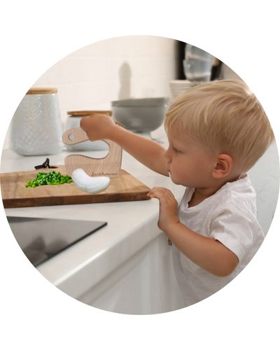 Couteau en bois pour cuisiner avec bébés et enfants - Ustensile cuisine Montessori
