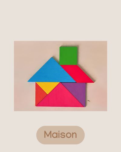 Jeux Puzzle Tangram en bois - Jeux Montessori 4 ans et plus pour enfant