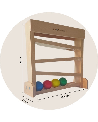 Bébé - Traqueur de balles - Circuit de billes en bois - Jouet Montessori 6 mois et plus