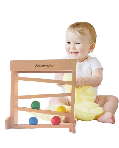 Bébé - Traqueur de balles - Circuit de billes en bois - Jouet Montessori 6 mois et plus