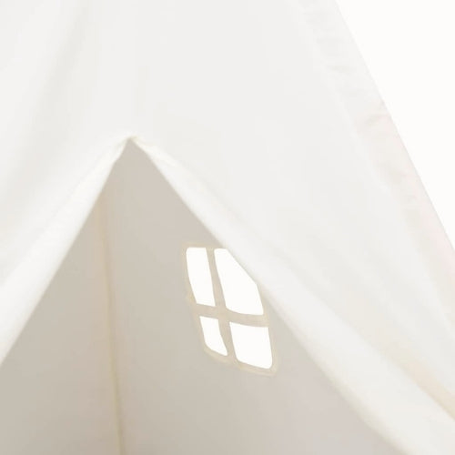 Tipi enfant Montessori en bois blanc avec fenêtre et sac - Tente chambre 3-7 ans