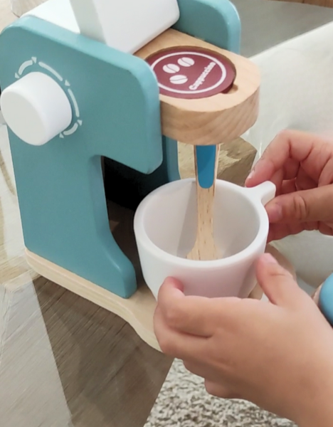 Machine à café - Dinette en bois - Accessoire de cuisine