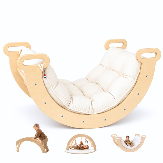 Arche d'escalade multifonction - Motricite Montessori en bois - eveil bébés escalade et transat enfants de 0 - 6 ans | Aire de jeux d'Intérieur - JouetApprends