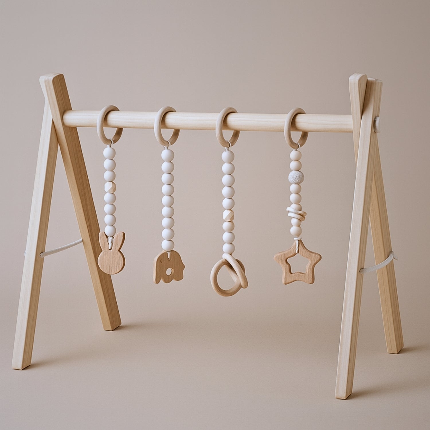 Arche d'Éveil Bébé 0-12 mois en Bois | Baby Gym Pliable | Pratique et Facile à installer - JouetApprends